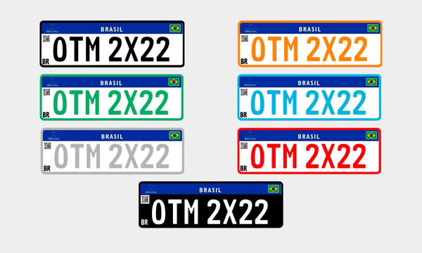 Cores de placa automotiva do Mercosul